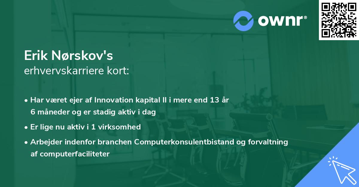 Erik Nørskov's erhvervskarriere kort