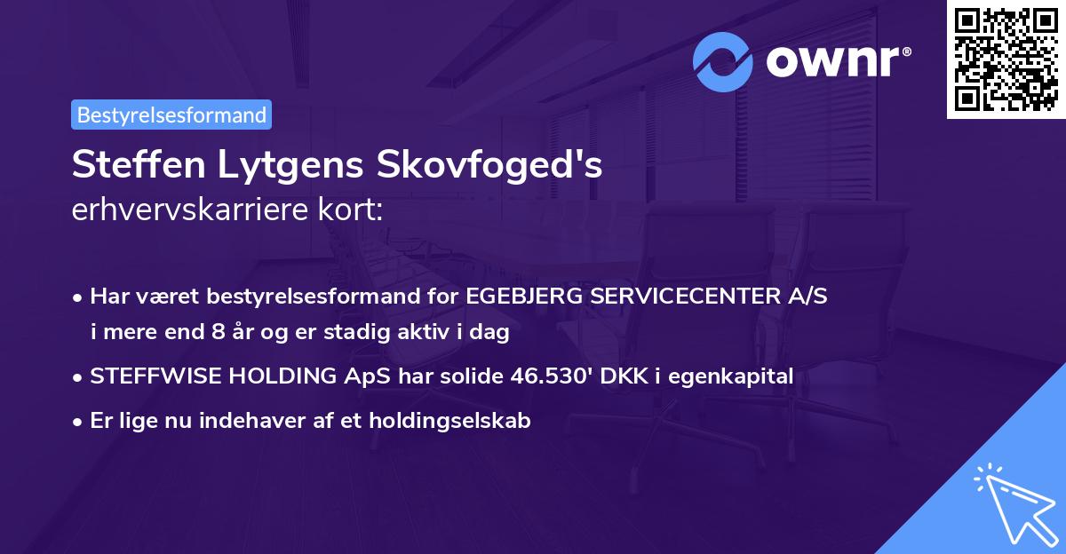 Steffen Lytgens Skovfoged's erhvervskarriere kort