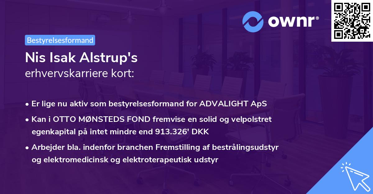 Nis Isak Alstrup's erhvervskarriere kort