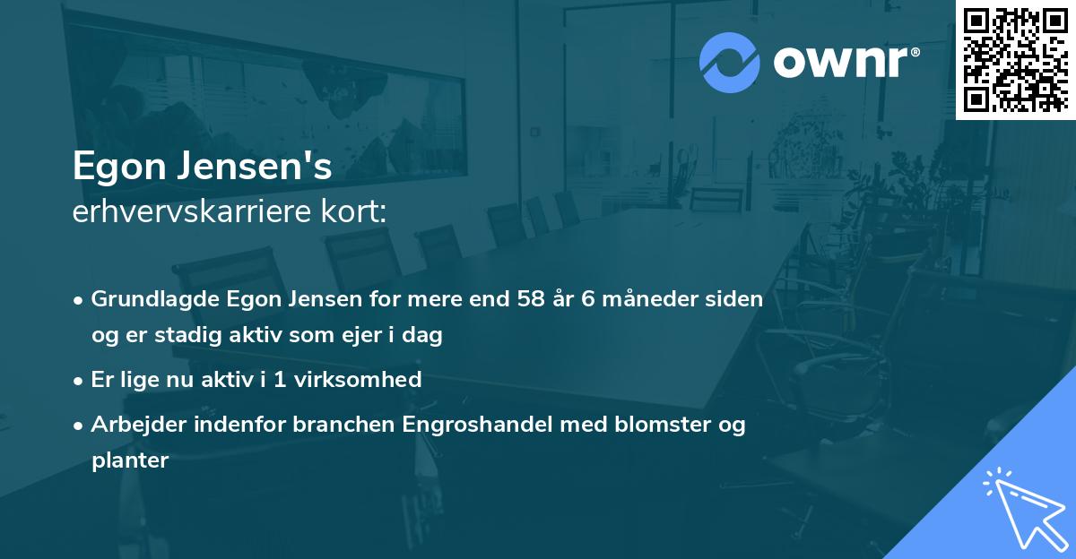 Egon Jensen's erhvervskarriere kort