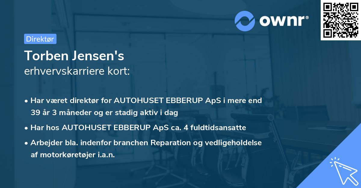 Torben Jensen's erhvervskarriere kort