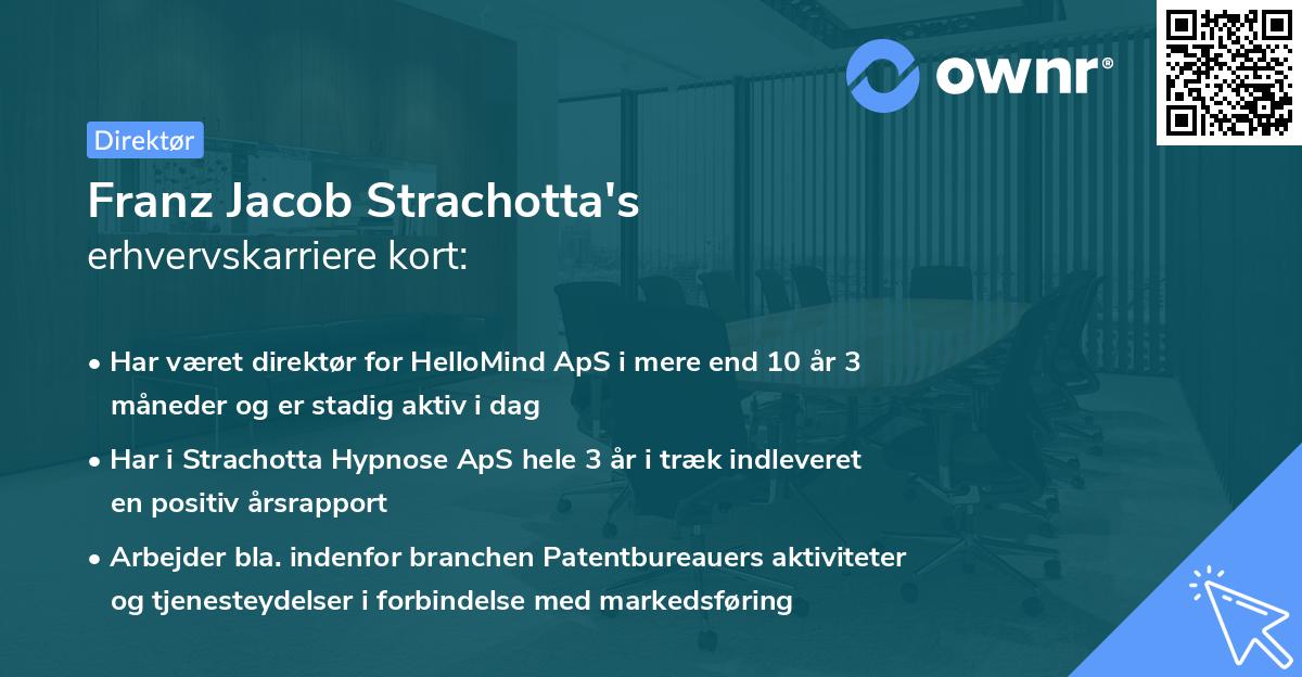 Franz Jacob Strachotta's erhvervskarriere kort