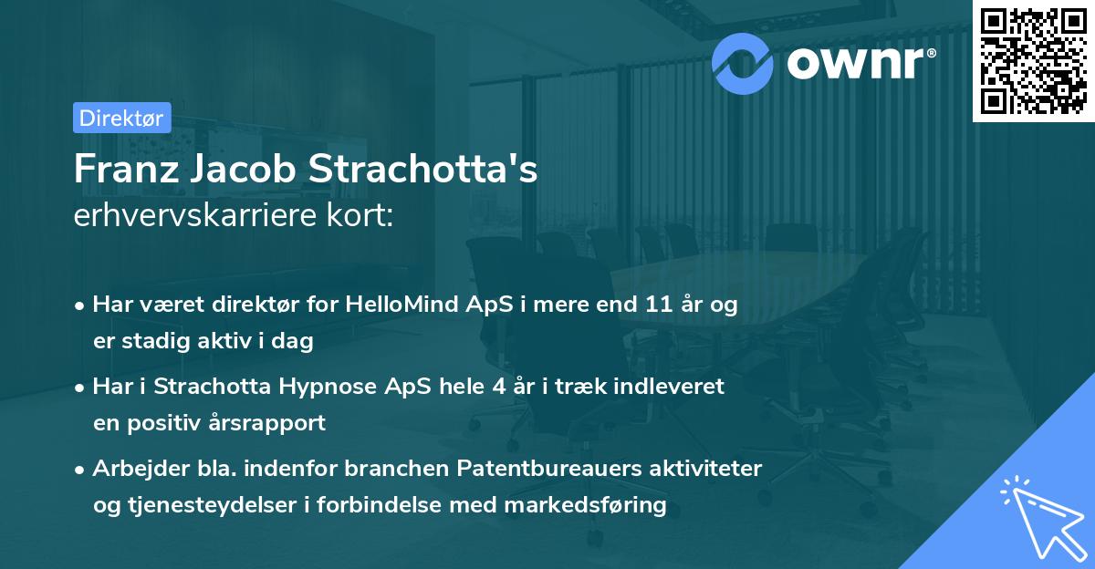 Franz Jacob Strachotta's erhvervskarriere kort