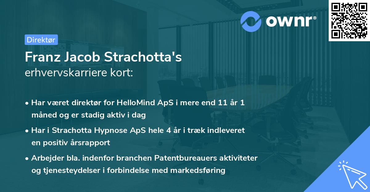 Franz Jacob Strachotta's erhvervskarriere kort
