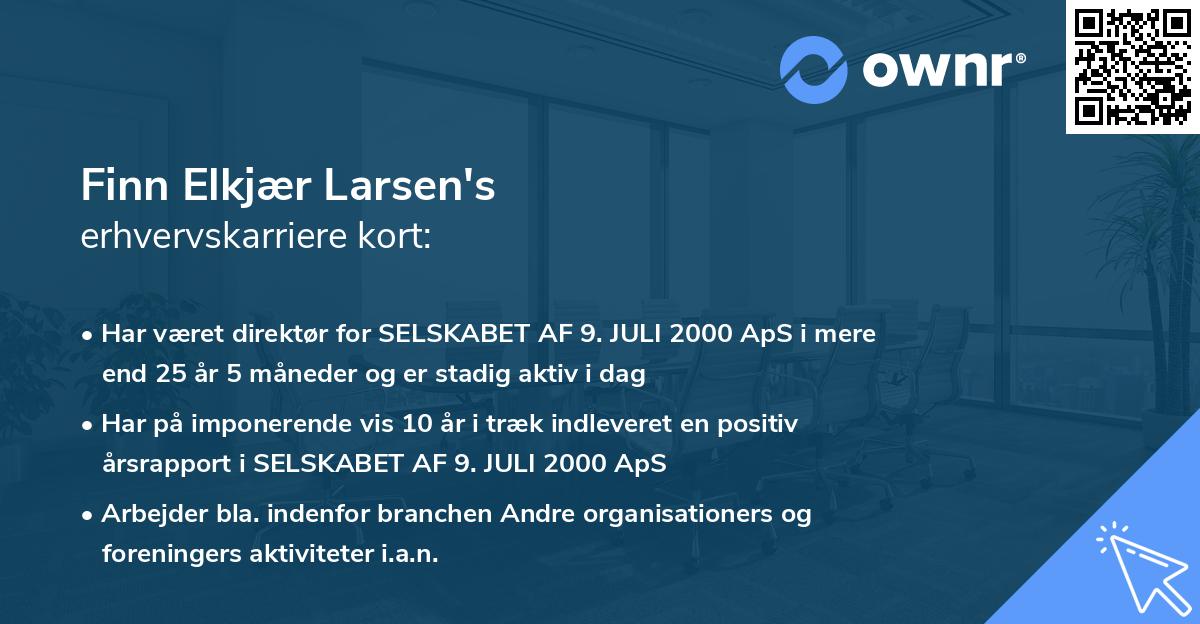 Finn Elkjær Larsen's erhvervskarriere kort