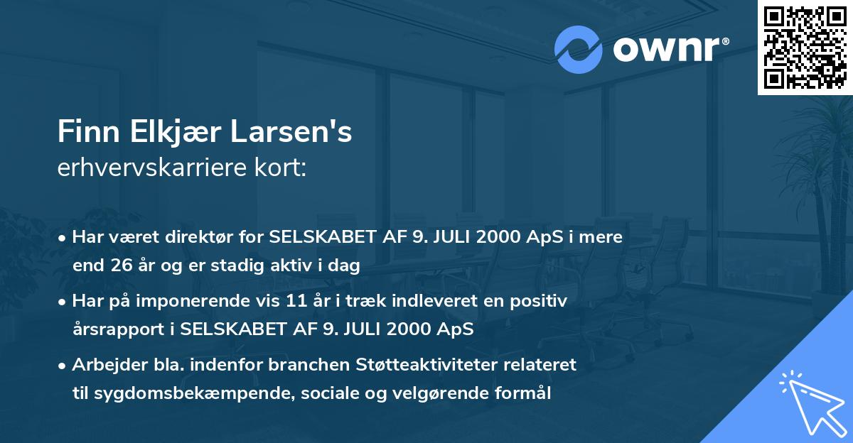 Finn Elkjær Larsen's erhvervskarriere kort