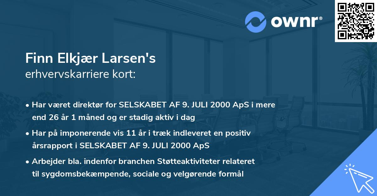 Finn Elkjær Larsen's erhvervskarriere kort