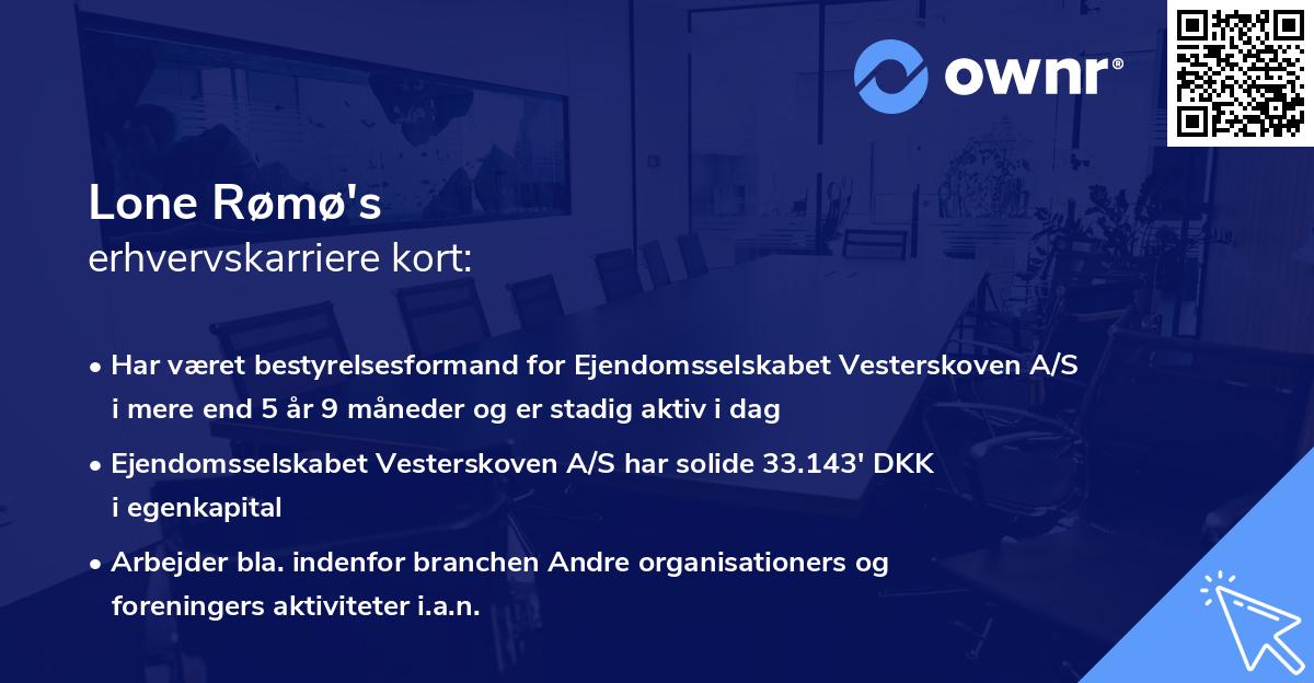 Lone Rømø's erhvervskarriere kort