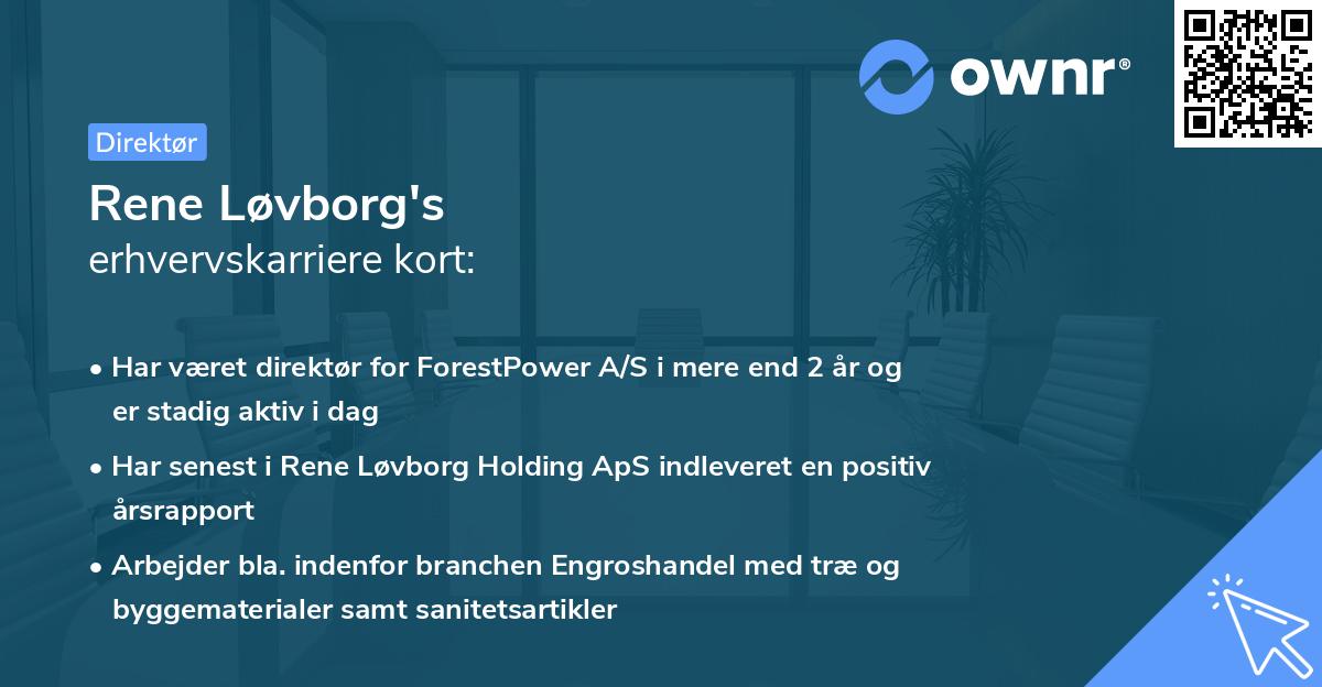 Rene Løvborg's erhvervskarriere kort