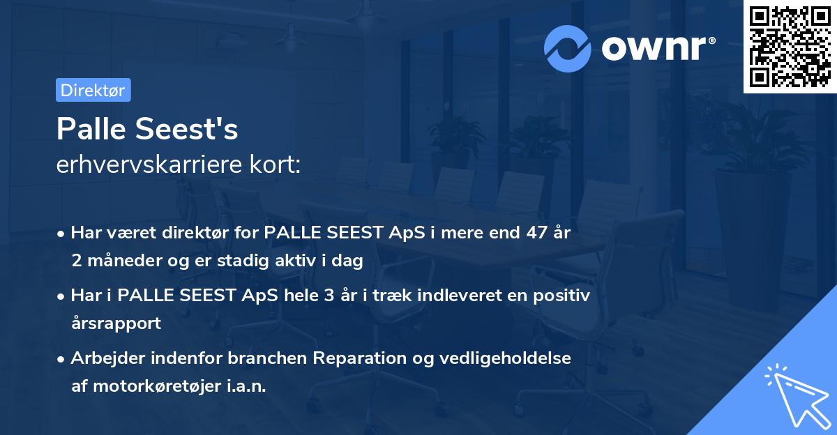 Palle Seest's erhvervskarriere kort