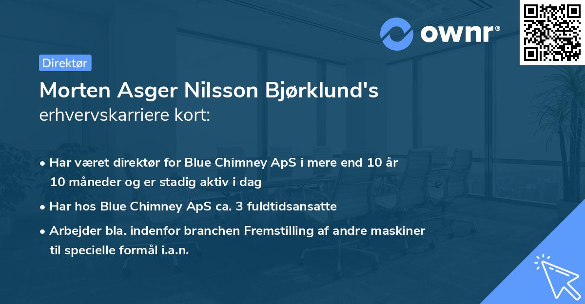 Morten Asger Nilsson Bjørklund's erhvervskarriere kort