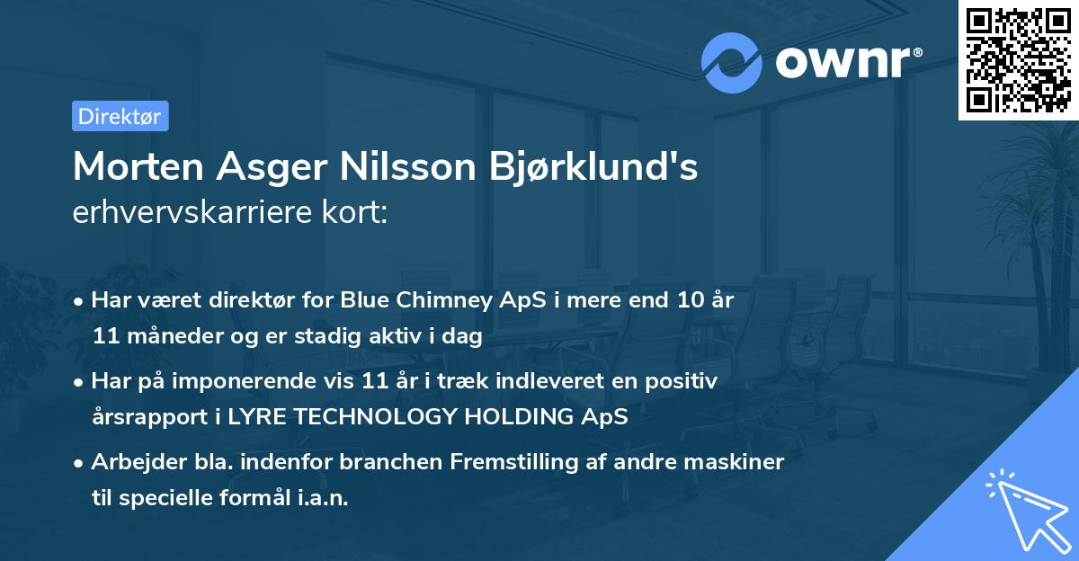 Morten Asger Nilsson Bjørklund's erhvervskarriere kort