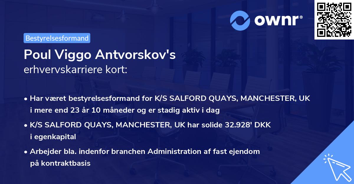 Poul Viggo Antvorskov's erhvervskarriere kort
