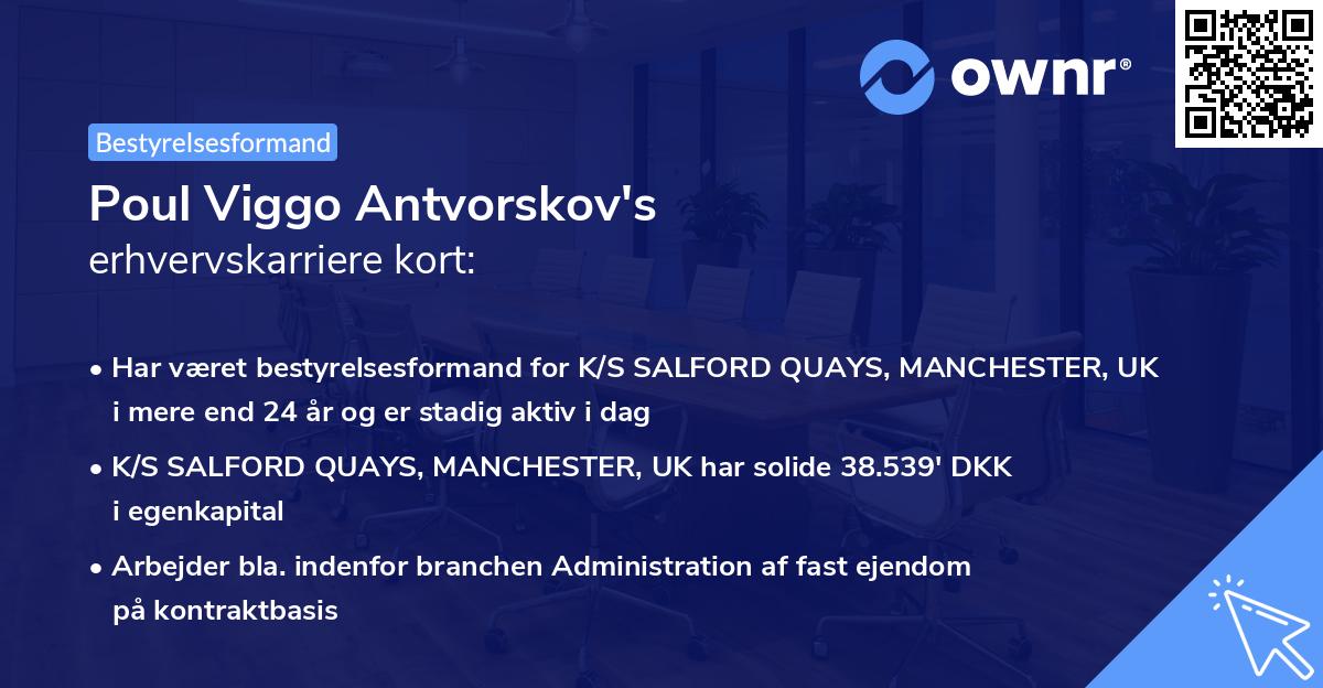 Poul Viggo Antvorskov's erhvervskarriere kort