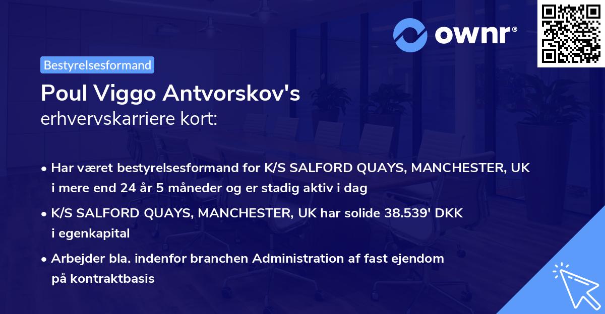 Poul Viggo Antvorskov's erhvervskarriere kort