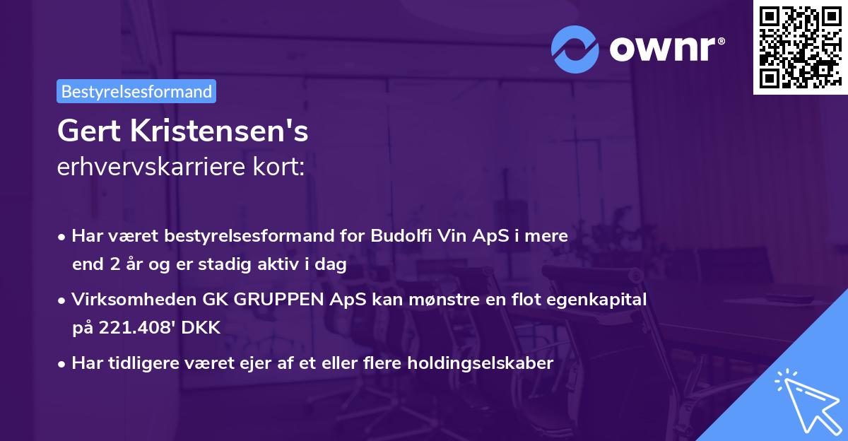 Gert Kristensen's erhvervskarriere kort