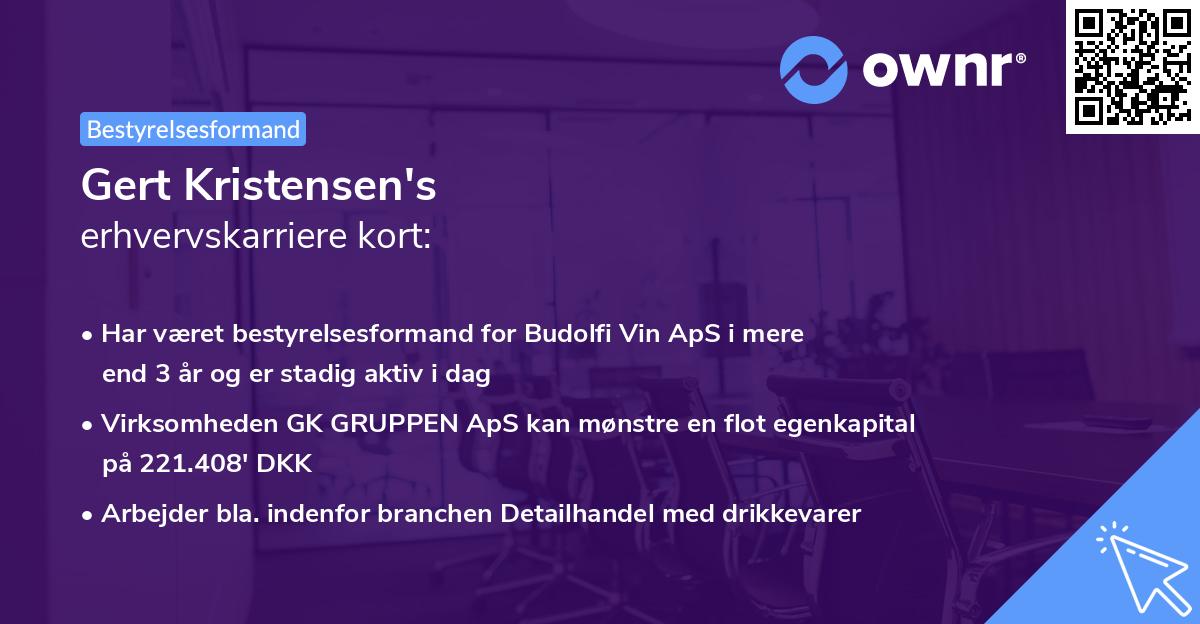 Gert Kristensen's erhvervskarriere kort