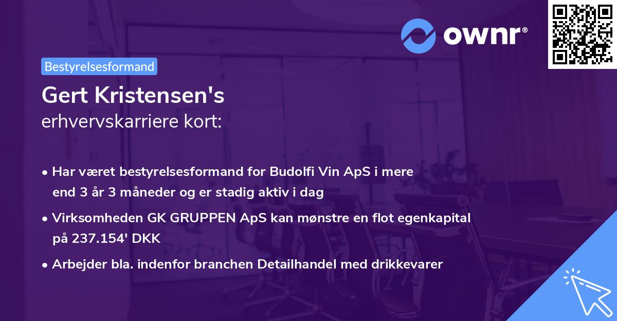 Gert Kristensen's erhvervskarriere kort