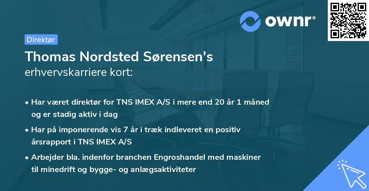 Thomas Nordsted Sørensen's erhvervskarriere kort
