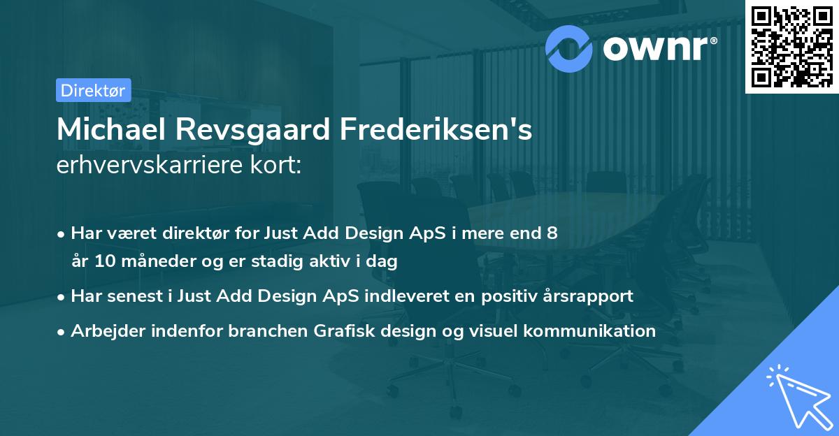Michael Revsgaard Frederiksen's erhvervskarriere kort