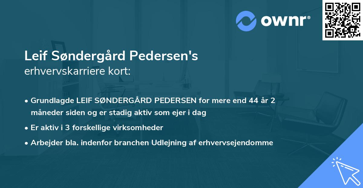 Leif Søndergård Pedersen's erhvervskarriere kort