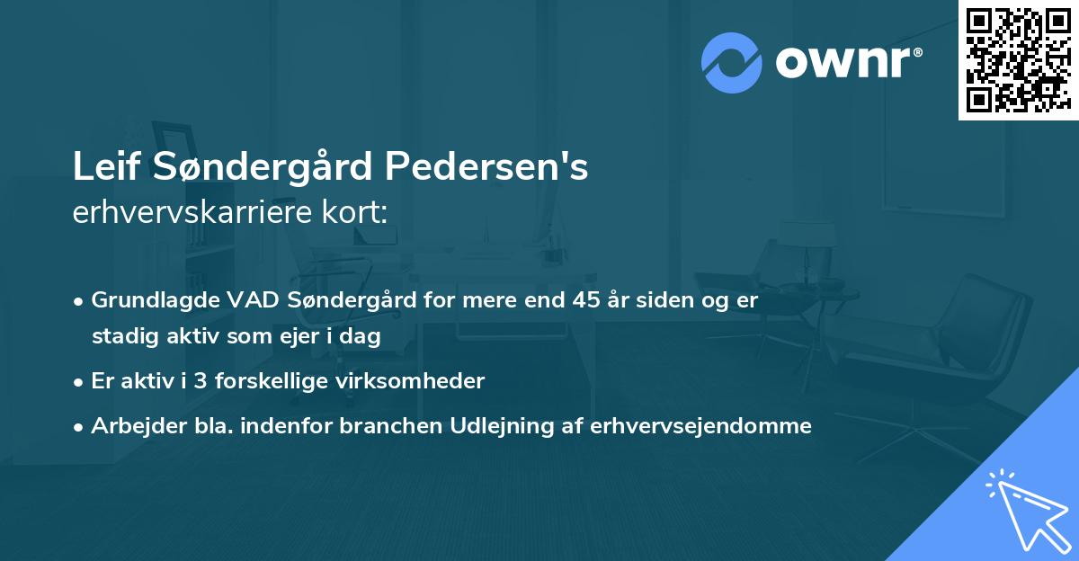 Leif Søndergård Pedersen's erhvervskarriere kort
