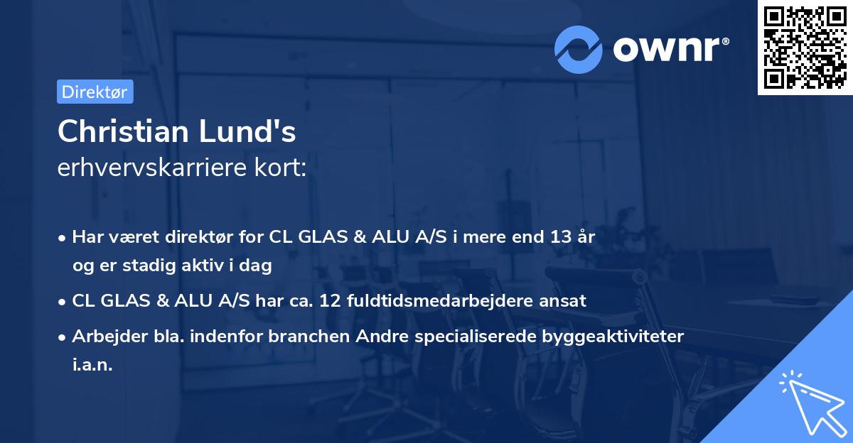 Christian Lund's erhvervskarriere kort