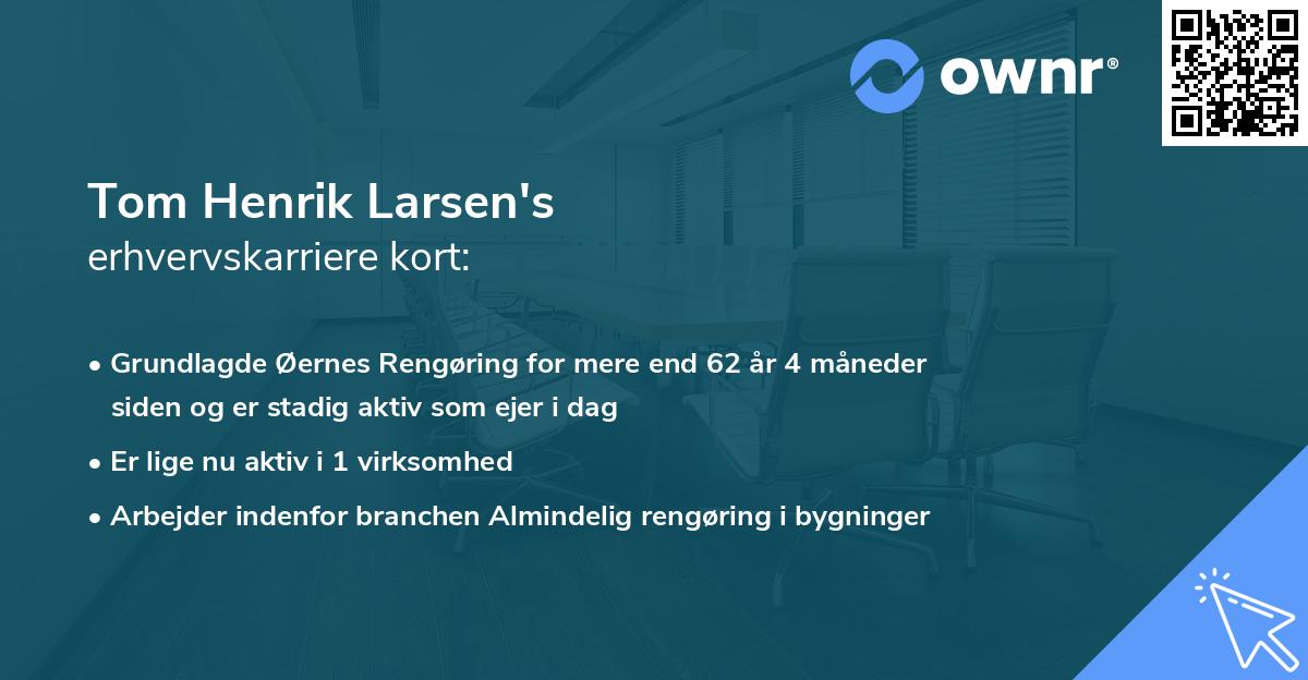 Tom Henrik Larsen's erhvervskarriere kort
