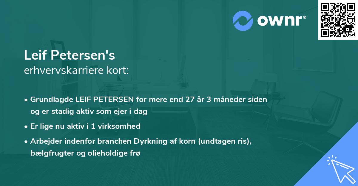 Leif Petersen's erhvervskarriere kort