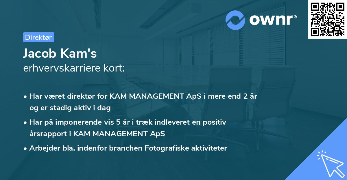 Jacob Kam's erhvervskarriere kort