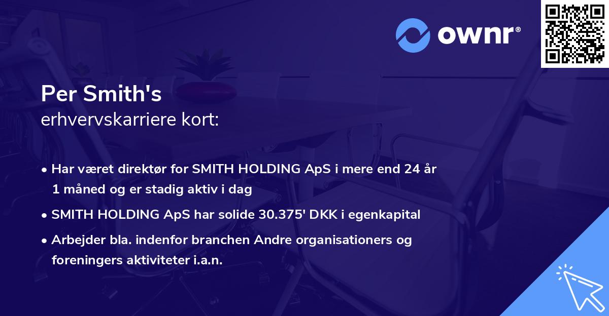 Per Smith's erhvervskarriere kort