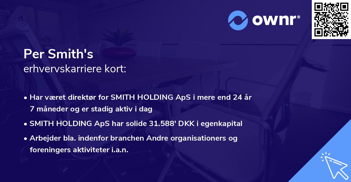Per Smith's erhvervskarriere kort