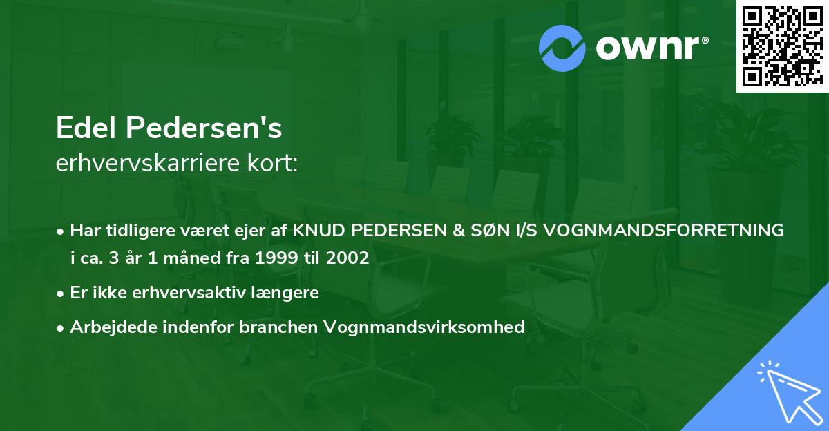 Edel Pedersen's erhvervskarriere kort