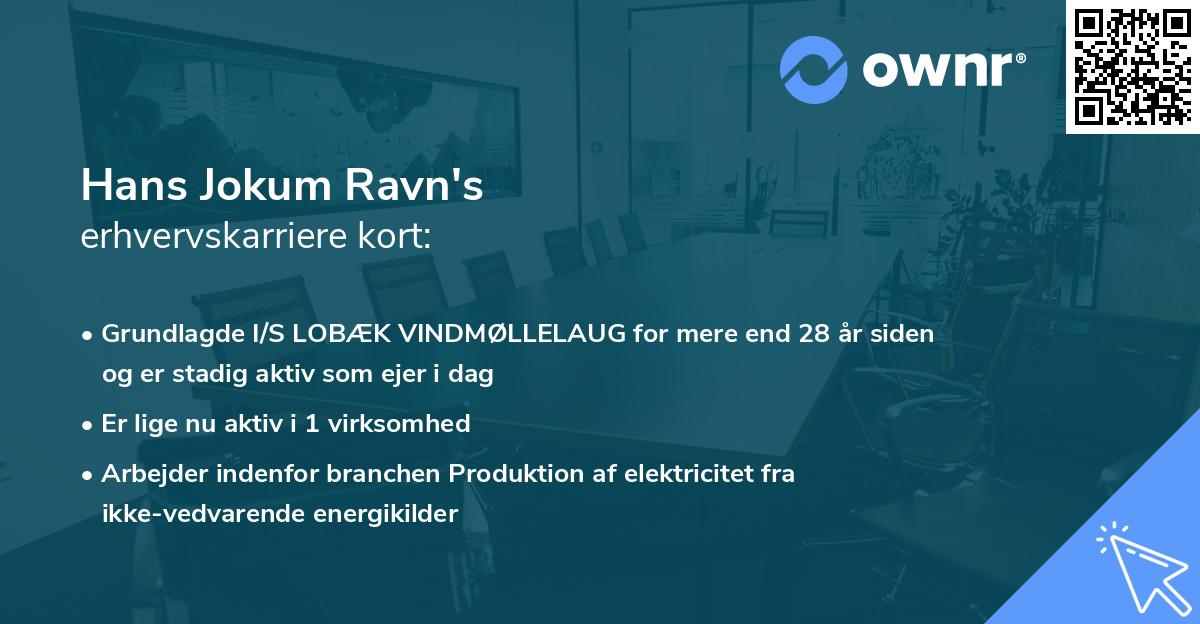 Hans Jokum Ravn's erhvervskarriere kort
