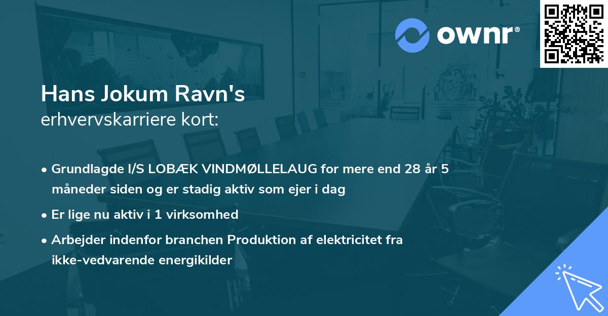 Hans Jokum Ravn's erhvervskarriere kort