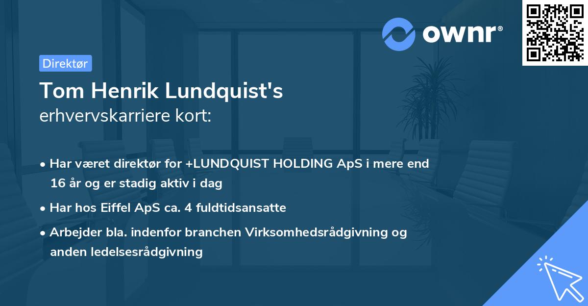 Tom Henrik Lundquist's erhvervskarriere kort