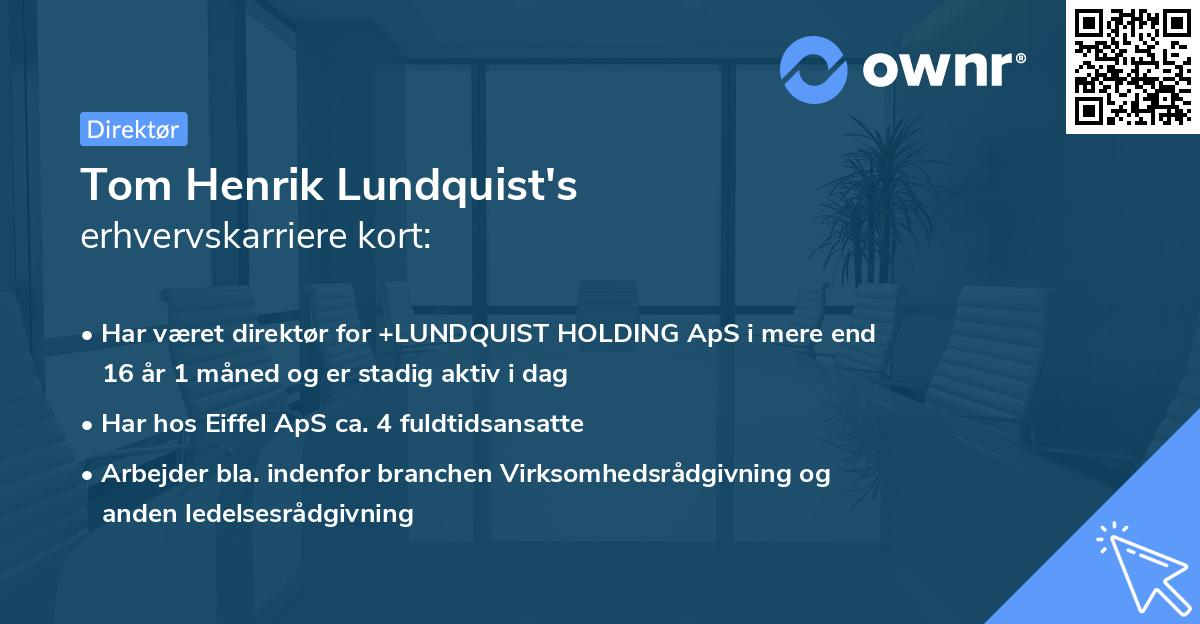 Tom Henrik Lundquist's erhvervskarriere kort