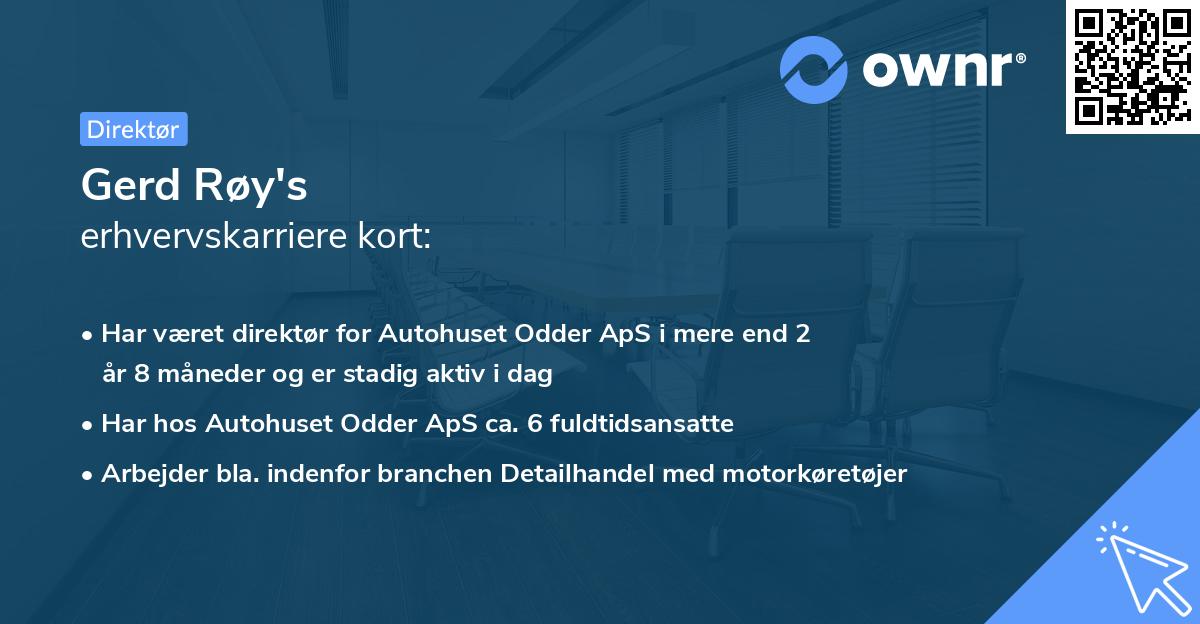 Gerd Røy's erhvervskarriere kort