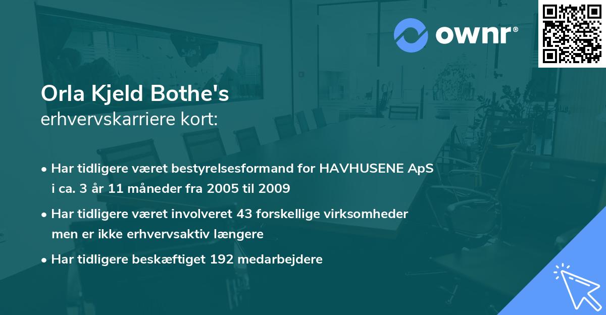 Orla Kjeld Bothe's erhvervskarriere kort