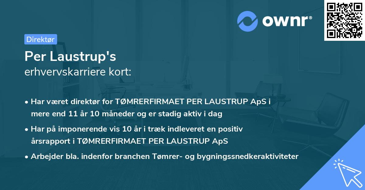 Per Laustrup's erhvervskarriere kort