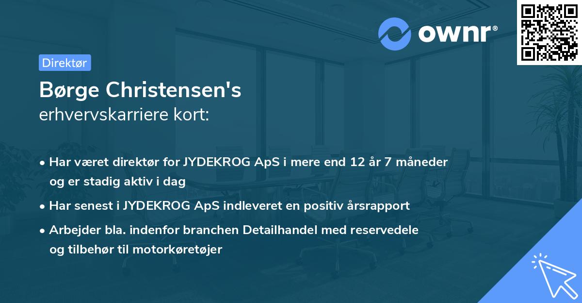 Børge Christensen's erhvervskarriere kort