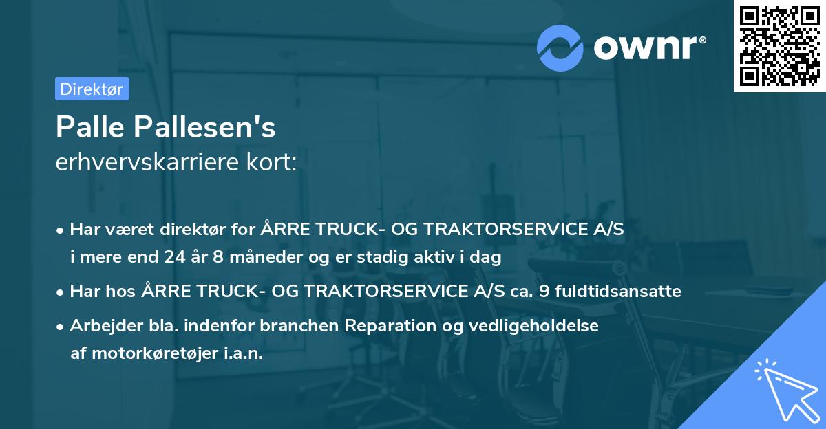 Palle Pallesen's erhvervskarriere kort