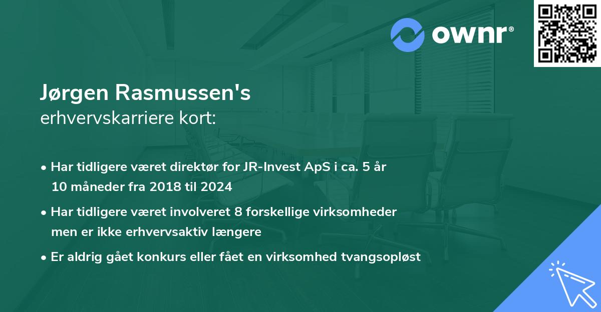 Jørgen Rasmussen's erhvervskarriere kort