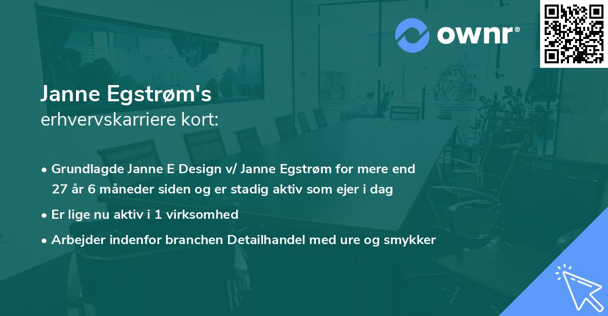 Janne Egstrøm's erhvervskarriere kort