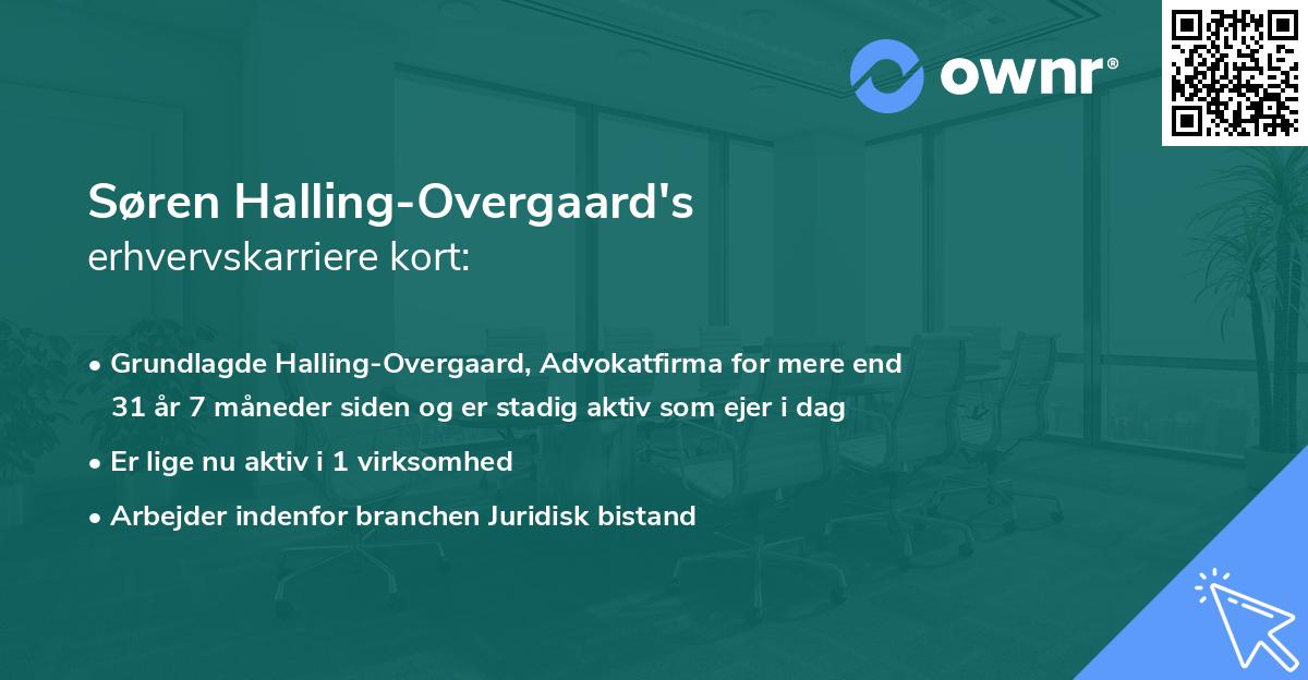 Søren Halling-Overgaard's erhvervskarriere kort