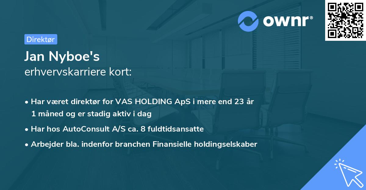 Jan Nyboe's erhvervskarriere kort