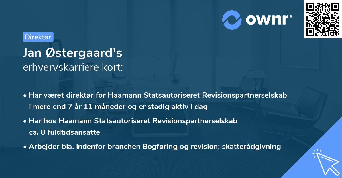 Jan Østergaard's erhvervskarriere kort