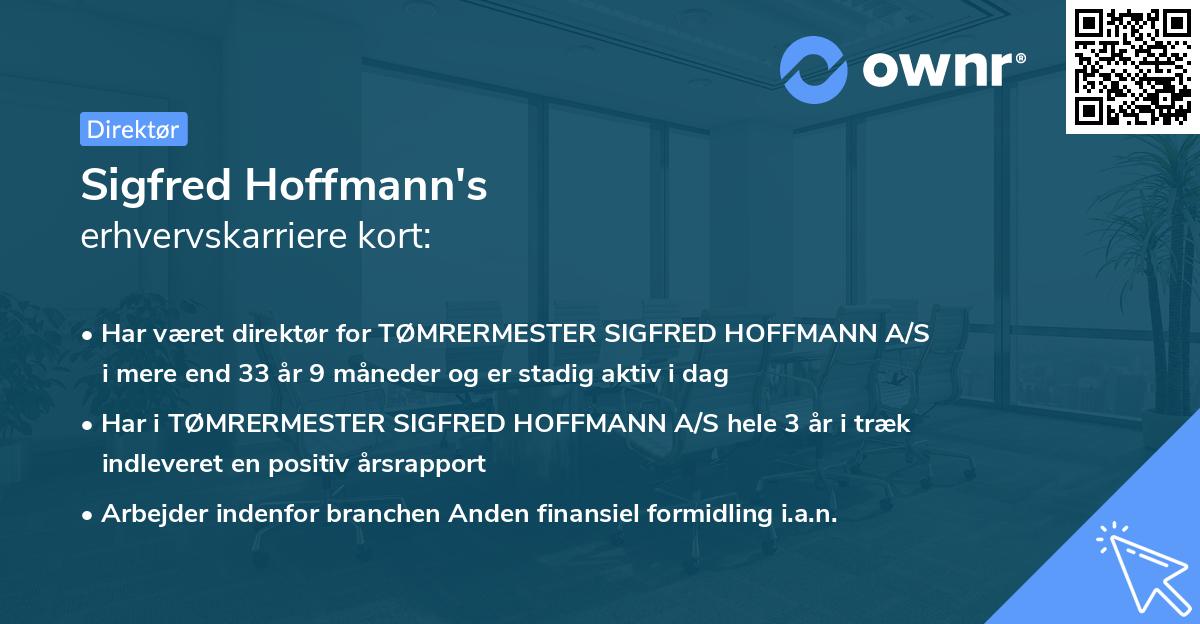 Sigfred Hoffmann's erhvervskarriere kort