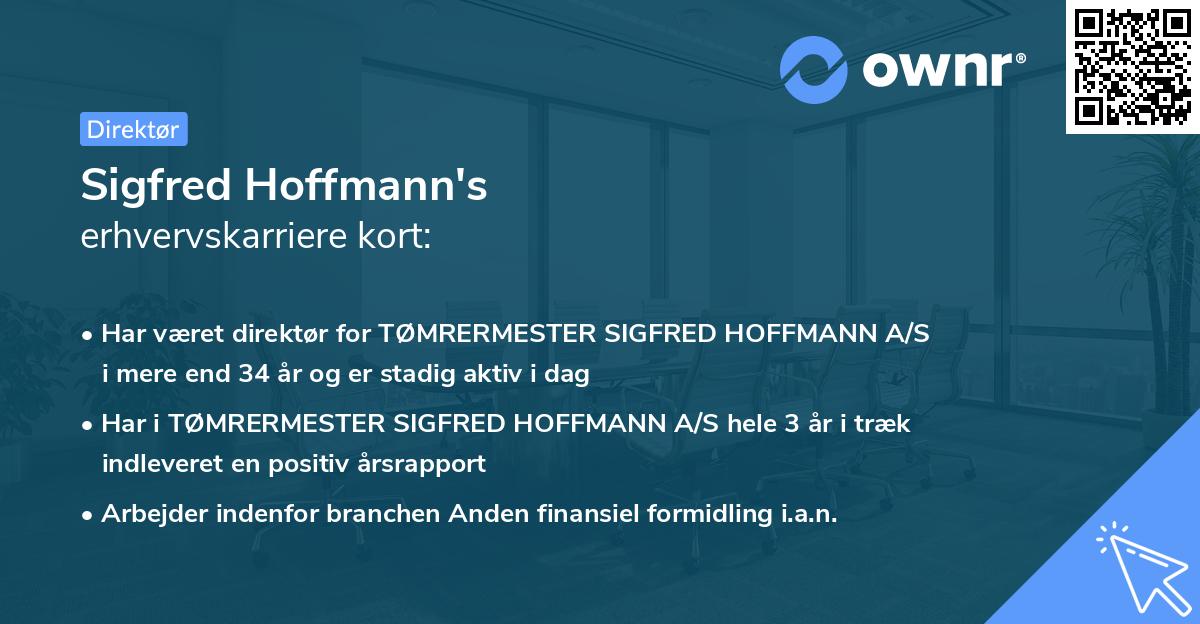 Sigfred Hoffmann's erhvervskarriere kort