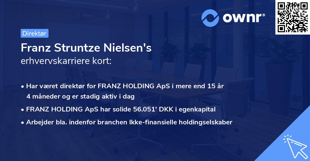 Franz Struntze Nielsen's erhvervskarriere kort